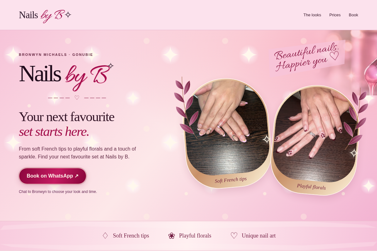 Screenshot of the Nails by B website